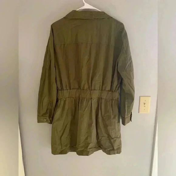 Woman’s ZARA Army Green Long Sleeve Lightweight Button Military Jacket Size M - Picture 6 of 8